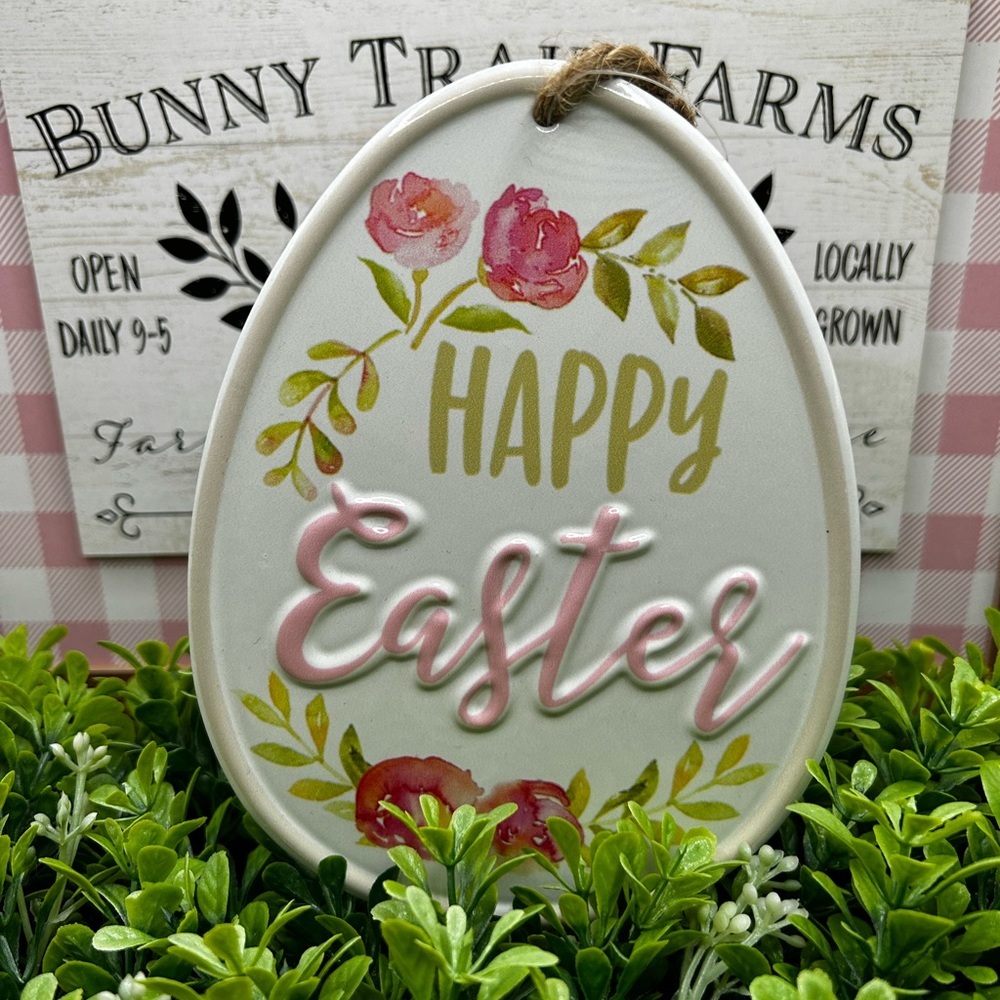 Happy Easter Egg Metal Sign
